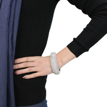 LO4302 - Brass Bangle Rhodium Women Top Grade Crystal Clear