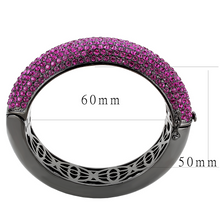 LO4303 - Brass Bangle TIN Cobalt Black Women Top Grade Crystal Fuchsia