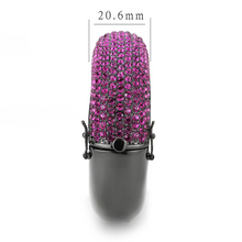 LO4303 - Brass Bangle TIN Cobalt Black Women Top Grade Crystal Fuchsia