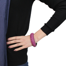 LO4303 - Brass Bangle TIN Cobalt Black Women Top Grade Crystal Fuchsia