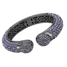 LO4312 - Brass Bangle TIN Cobalt Black Women Top Grade Crystal Tanzanite