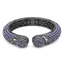 LO4312 - Brass Bangle TIN Cobalt Black Women Top Grade Crystal Tanzanite