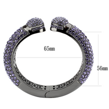 LO4312 - Brass Bangle TIN Cobalt Black Women Top Grade Crystal Tanzanite
