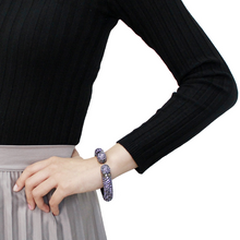 LO4312 - Brass Bangle TIN Cobalt Black Women Top Grade Crystal Tanzanite