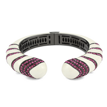 LO4322 - Brass Bangle TIN Cobalt Black Women Top Grade Crystal Fuchsia