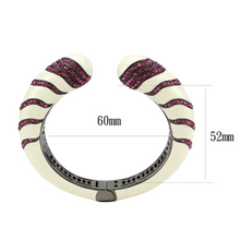 LO4322 - Brass Bangle TIN Cobalt Black Women Top Grade Crystal Fuchsia