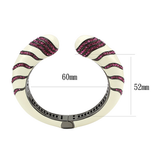 LO4322 - Brass Bangle TIN Cobalt Black Women Top Grade Crystal Fuchsia