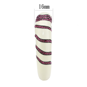 LO4322 - Brass Bangle TIN Cobalt Black Women Top Grade Crystal Fuchsia