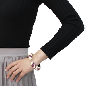 LO4322 - Brass Bangle TIN Cobalt Black Women Top Grade Crystal Fuchsia