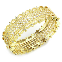 LO4345 - Brass Bangle Gold Women Top Grade Crystal Clear