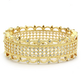 LO4345 - Brass Bangle Gold Women Top Grade Crystal Clear