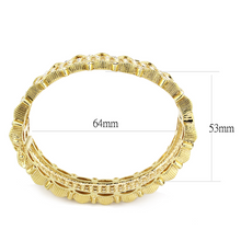 LO4345 - Brass Bangle Gold Women Top Grade Crystal Clear
