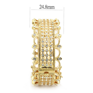 LO4345 - Brass Bangle Gold Women Top Grade Crystal Clear