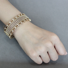 LO4345 - Brass Bangle Gold Women Top Grade Crystal Clear