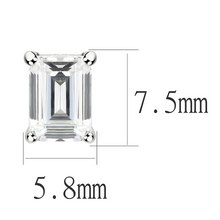 LO4633 - Rhodium Brass Earrings with Cubic  in Clear