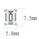 LO4633 - Brass Earrings Rhodium Unisex Cubic Clear