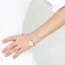 LO4636 - High-Polished Brass Bracelet with Epoxy  in Emerald