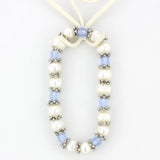LO4652 - White Metal Bracelet Antique Silver Women Synthetic Sea Blue