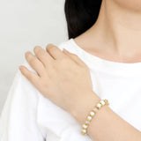 LO4655 - White Metal Bracelet Antique Silver Women Synthetic Rose