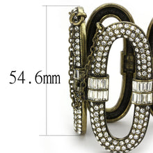 LO4657 - Antique Copper White Metal Bracelet with Top Grade Crystal  in Clear