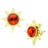 LO4675 - Brass Earrings Gold Women Top Grade Crystal Orange