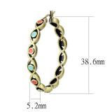 LO4679 - Brass Earrings Antique Silver Women Epoxy Multi Color