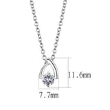 LO4692 - Brass Chain Pendant Silver+ e-coating Women AAA Grade CZ Clear