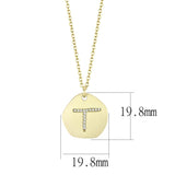 LO4698 - Brass Chain Pendant Gold & Brush Women Top Grade Crystal Clear