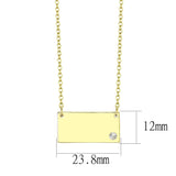 LO4700 - Brass Necklace Flash Gold Women Top Grade Crystal Clear