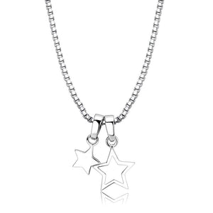 LO4701 - IP rhodium (PVD) Brass Chain Pendant with No Stone