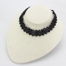 LO4720 - Rhodium Stainless Steel Necklace with Synthetic Synthetic Glass in Jet