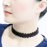 LO4720 - Rhodium Stainless Steel Necklace with Synthetic Synthetic Glass in Jet