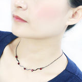 LO4730 - Ruthenium White Metal Necklace with AAA Grade CZ  in Siam