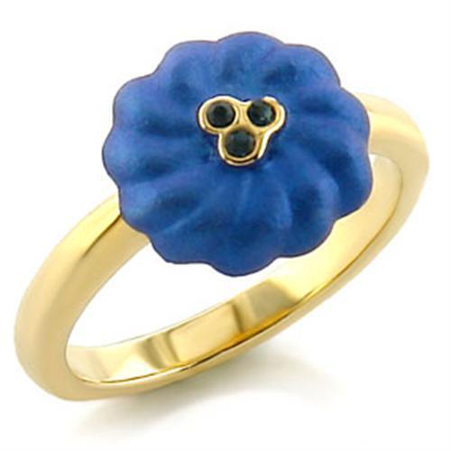 LO528 - White Metal Ring Gold Women Top Grade Crystal Montana