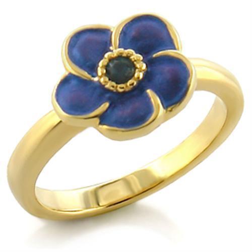 LO545 - White Metal Ring Gold Women Top Grade Crystal Montana