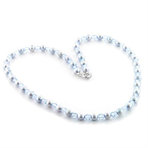 LO733 - Stone Necklace N/A Women Synthetic Light Sapphire