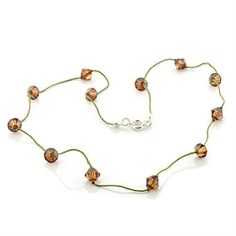 LO738 - Brass Necklace N/A Women Top Grade Crystal Smoky Topaz