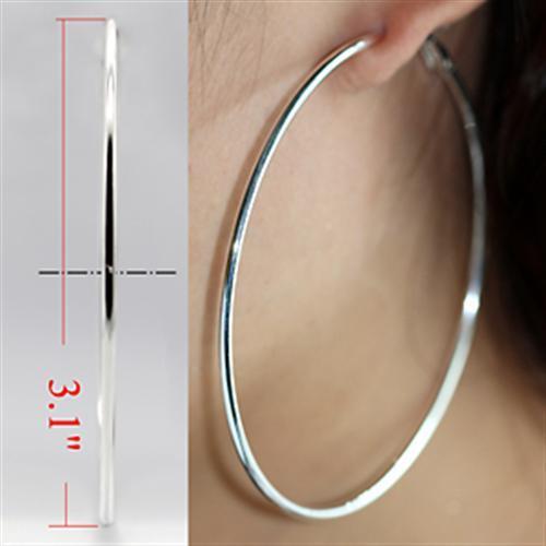LO770 - Brass Earrings Silver Women No Stone No Stone