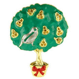 LO834 - White Metal Brooches Gold+Rhodium Women Top Grade Crystal Topaz