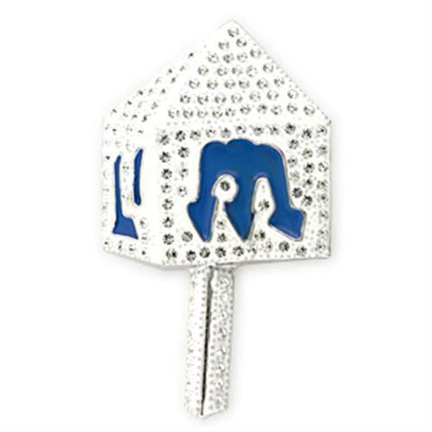 LO839 - White Metal Brooches Rhodium Women Top Grade Crystal Clear