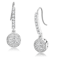 LO893 - Brass Earrings Rhodium Women AAA Grade CZ Clear