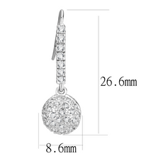 LO893 - Brass Earrings Rhodium Women AAA Grade CZ Clear