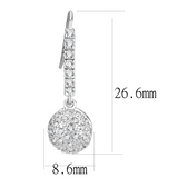 LO893 - Brass Earrings Rhodium Women AAA Grade CZ Clear