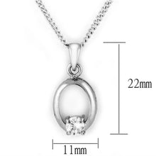 LOA1360 - Brass Chain Pendant Rhodium Women AAA Grade CZ Clear