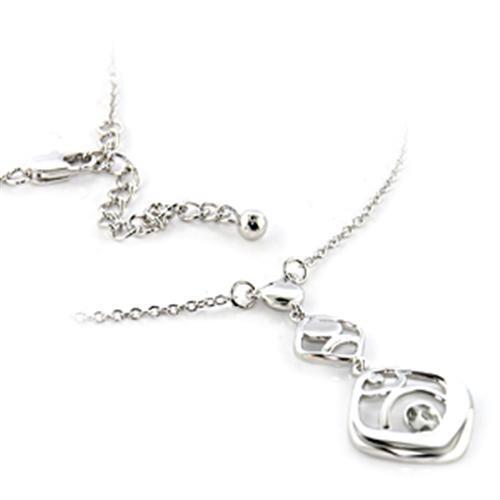 LOA150 - Brass Chain Pendant Rhodium Women No Stone No Stone