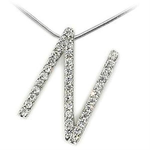 LOA268 - 925 Sterling Silver Pendant High-Polished Women AAA Grade CZ Clear