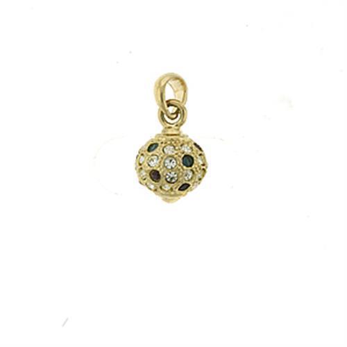 LOA393 - Brass Pendant Gold Women Top Grade Crystal Multi Color