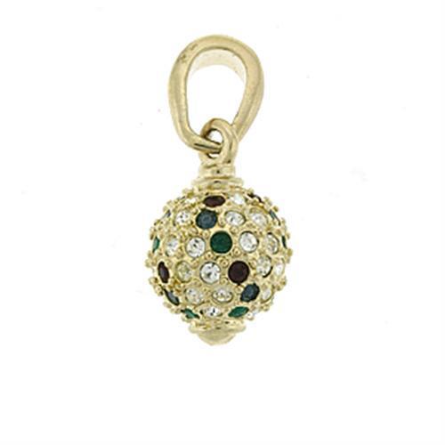 LOA394 - Brass Pendant Gold Women Top Grade Crystal Multi Color