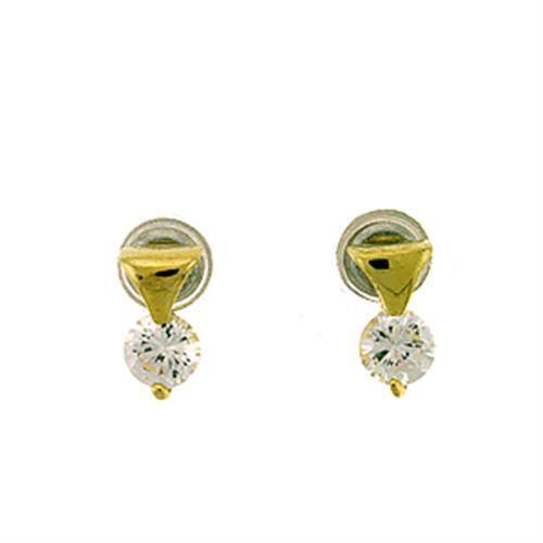LOA446 - Brass Earrings Gold Women AAA Grade CZ Clear