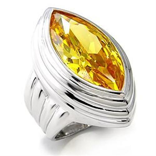 LOA511 - 925 Sterling Silver Ring Rhodium Women AAA Grade CZ Topaz